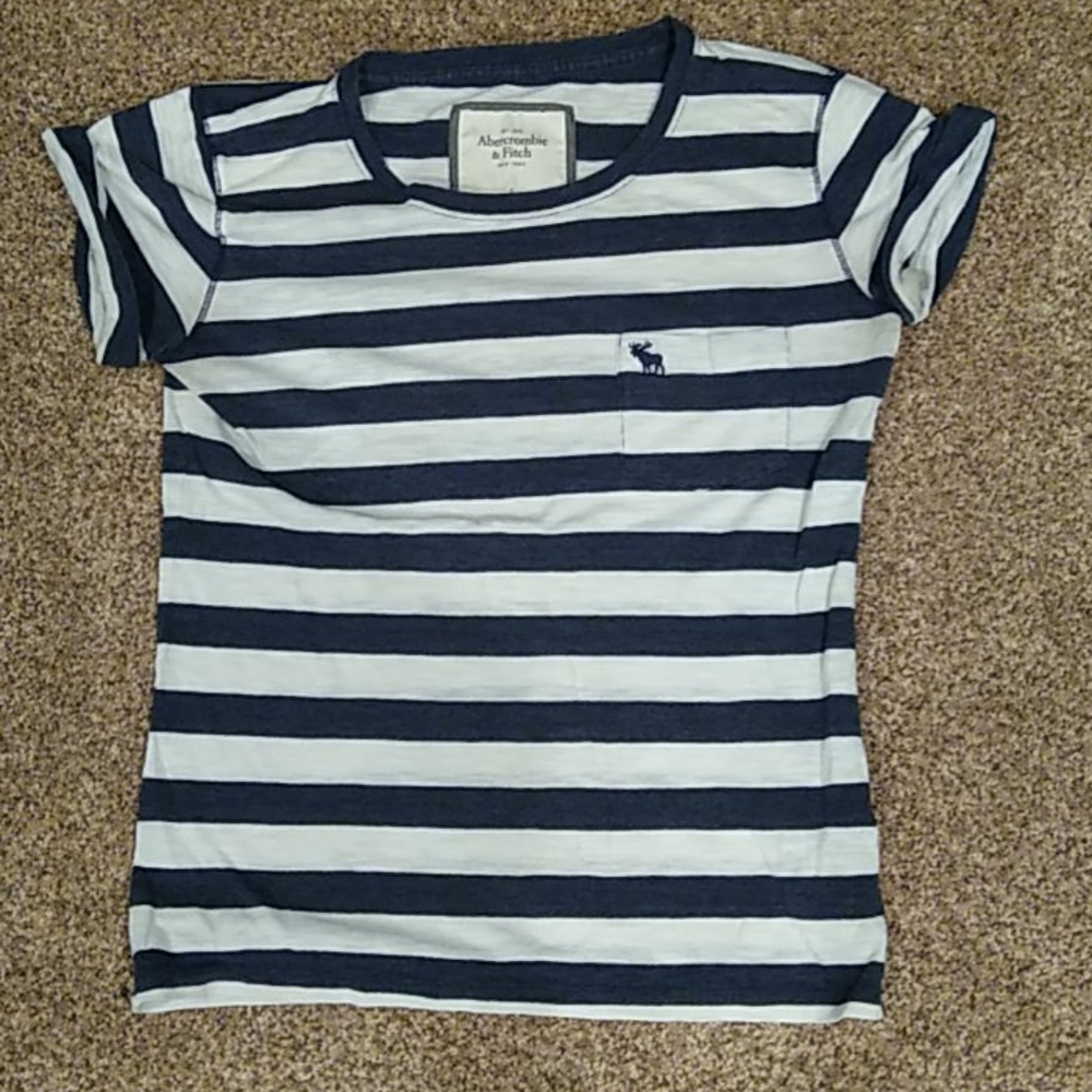 Ladies Dark Blue & White Strips Shirt